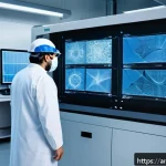 Home 19 건설재료시험기사와 관련된 최신 기법 - A high-tech laboratory scene featuring engineers wearing professional safety gear, analyzing buildin...