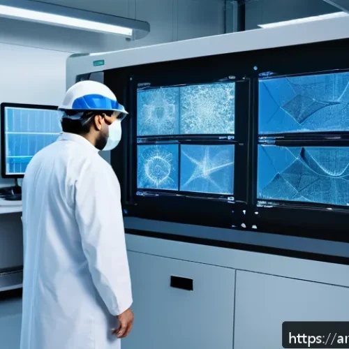 Home 31 건설재료시험기사와 관련된 최신 기법 - A high-tech laboratory scene featuring engineers wearing professional safety gear, analyzing buildin...