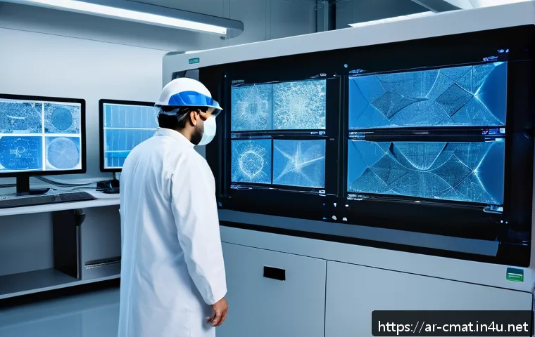 건설재료시험기사와 관련된 최신 기법 - A high-tech laboratory scene featuring engineers wearing professional safety gear, analyzing buildin...